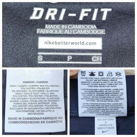 ☔️🔺️Nike Black & Coral Cropped Running Athletic Pants Small - Picture 12 of 12